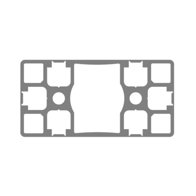 10-4590S4-0-1000MM MODULAR SOLUTIONS EXTRUDED PROFILE 45MM X 90MM SMOOTH SIDES TEAR AWAY, CUT TO THE LENGTH OF 1000 MM